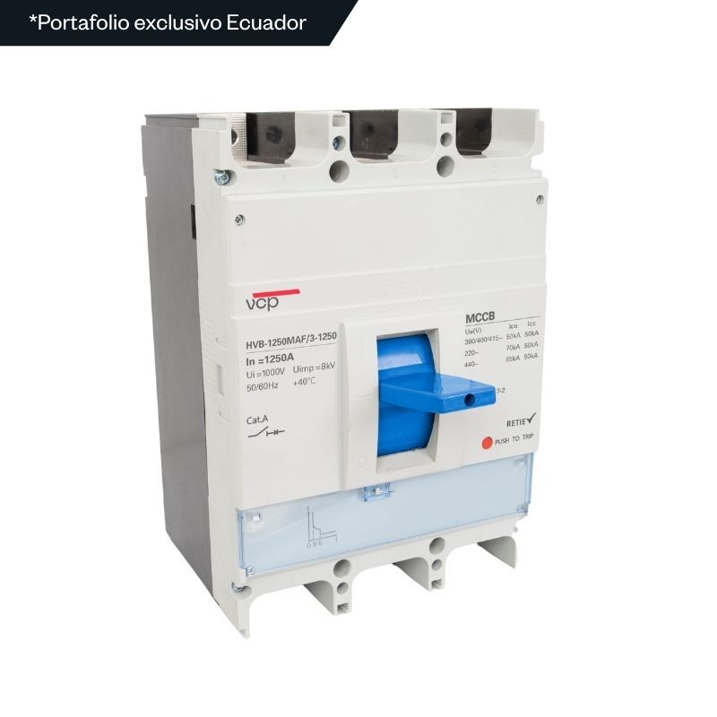 Interruptores caja moldeada, 210X275,5X155mm, 220/440V, 1250A, 100kA