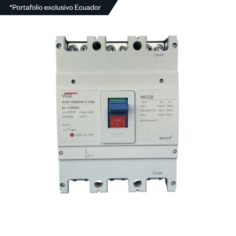 Interruptores caja moldeada, 210X275,5X155mm, 220/440V, 1000A, 100kA