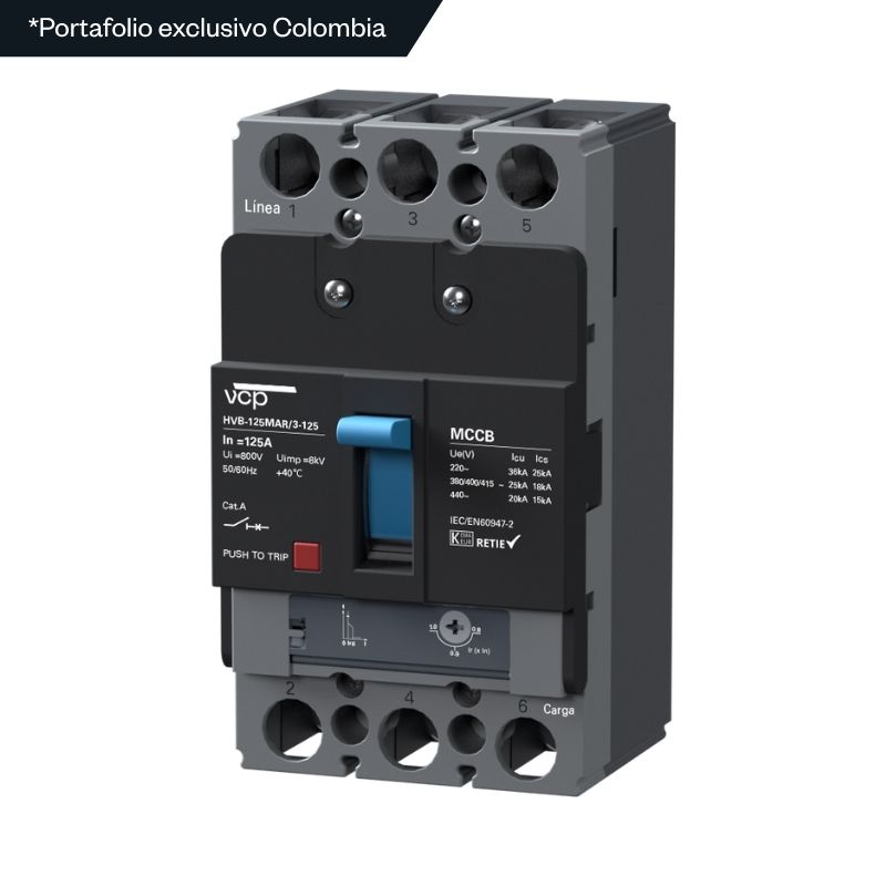 Interruptores caja moldeada, 71X158X94mm, 220/440V, 40-50A, 36kA
