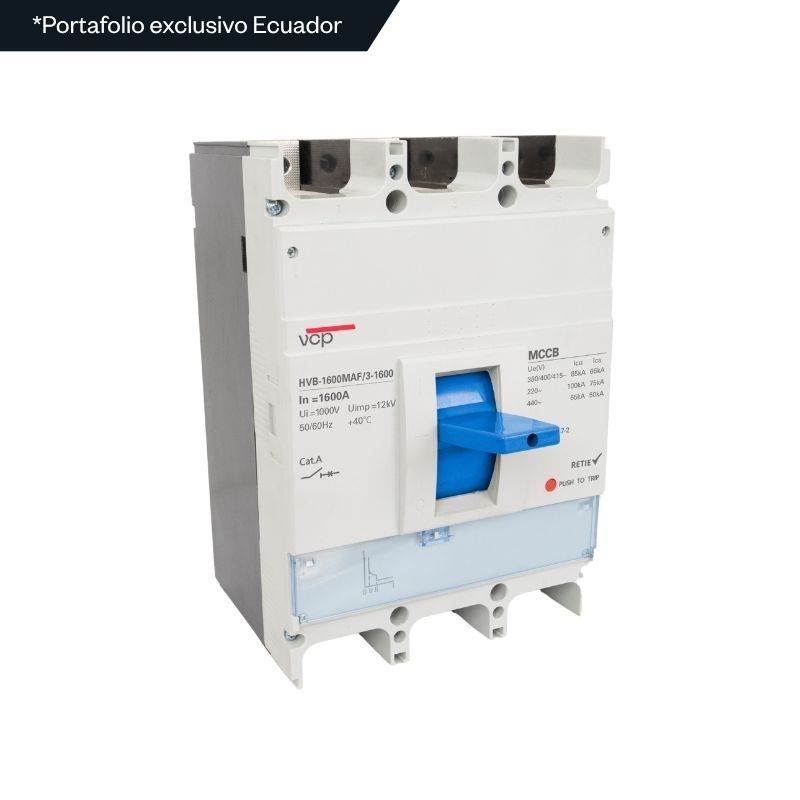 Interruptores caja moldeada, 210X340X244mm, 220/440V, 1600A, 100kA