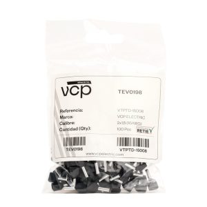 Terminales tipo puntera 2 x 16 AWG, color negro
