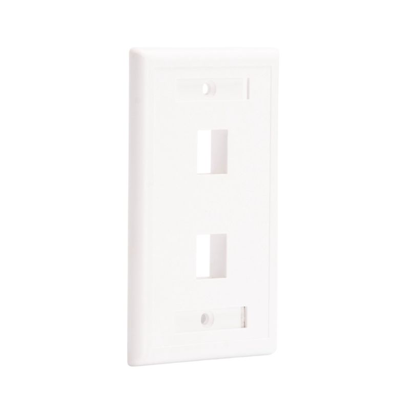 Face Plate 2 puerto vertical, color blanco
