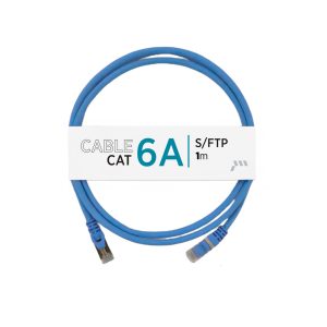 Patch Cord blindado (S/FTP) CAT6A, color azul, 45FT-15M