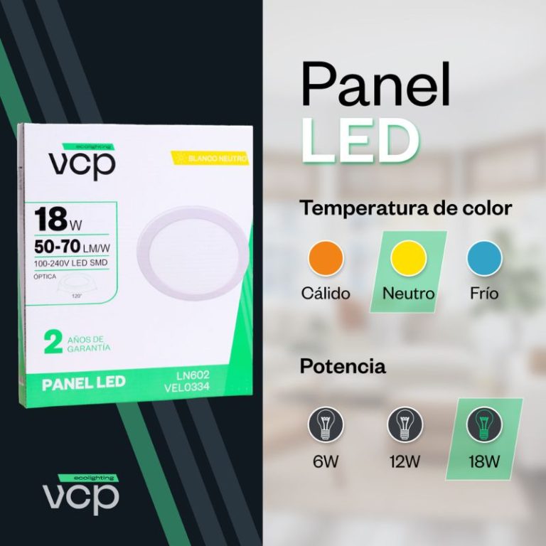 Paneles LED, 18W, 100V-240V, 1080LM, 4000K, 10mm x 218mm