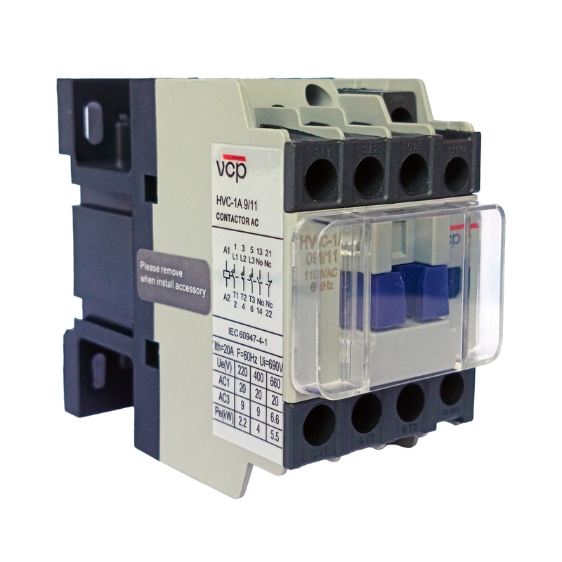 Contactor, 50x78x90mm, 220/440V, 20/9A, 1NA + 1NC, Bobina de 110VAC