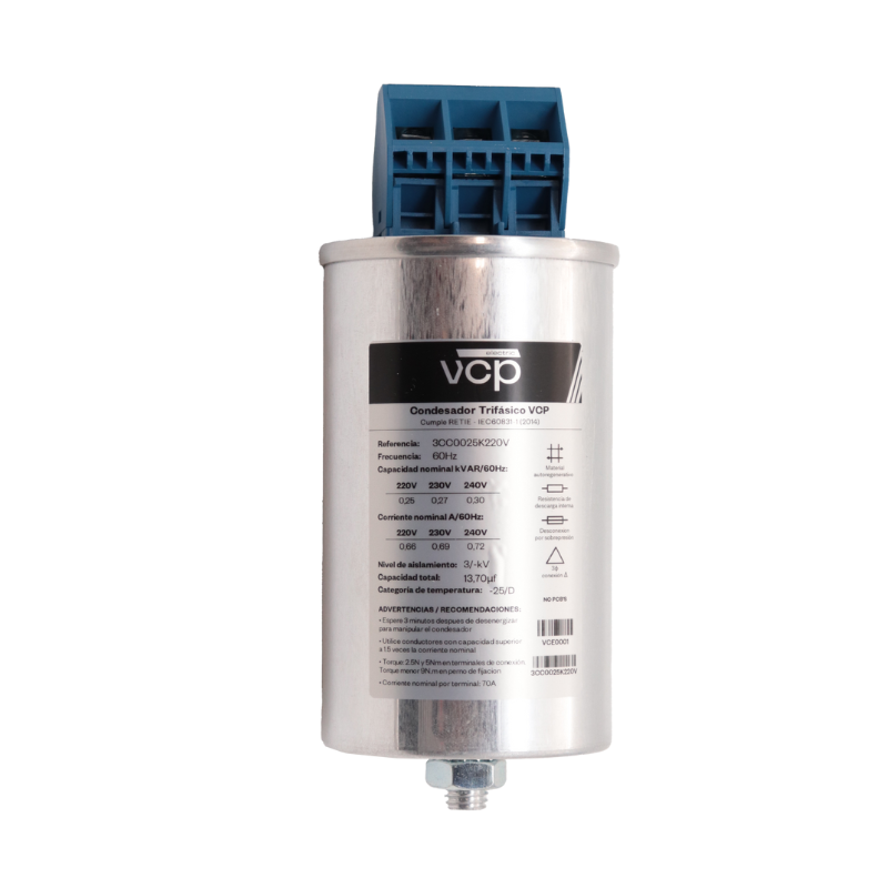 Condensadores de baja tensión 220V, 0.25kVAr