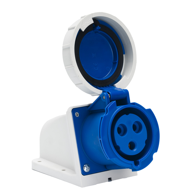 TOMAS DE SOBREPONER INDUSTRIALES, 220V, IP67, 32A, 3H, color azul