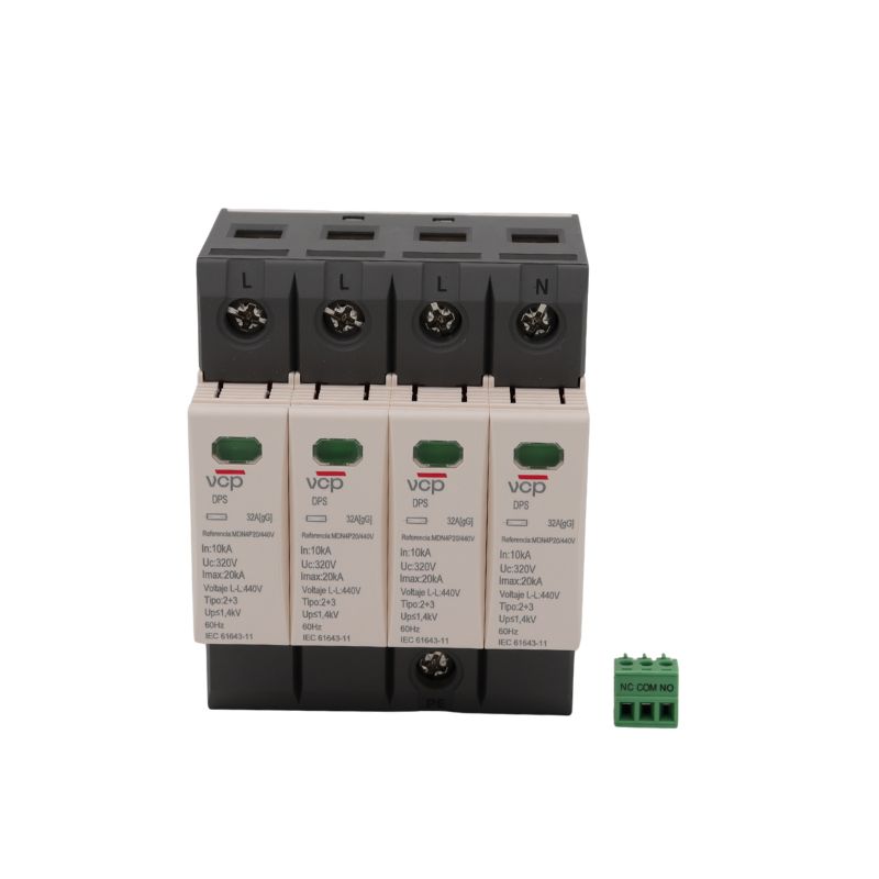 DPS TIPO 2+3 4 POLO 480/277V 20KA 8/20 RIEL DIN