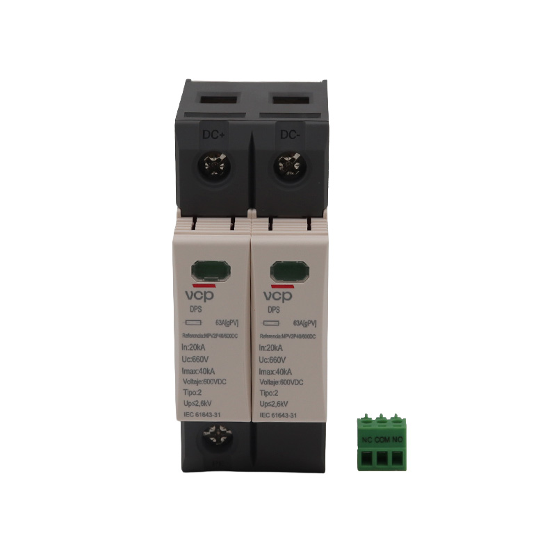 DPS TIPO 2PV 2 POLOS 600VDC 40kA8/20 RIEL DIN