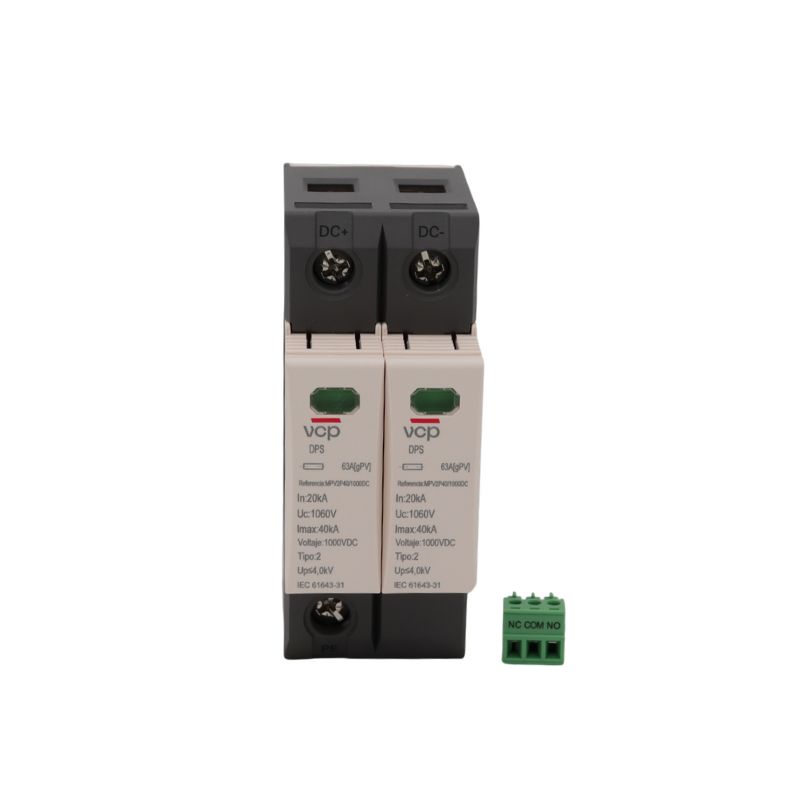 DPS TIPO 2PV 2 POLOS 1000VDC 40kA8/20 RIEL DIN