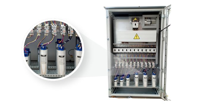 Tablero eléctrico de corrección del factor de potencia con banco de capacitores VCP