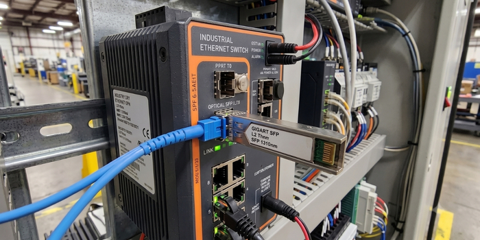  Instalación de módulo transceptor SFP en switch industrial de red