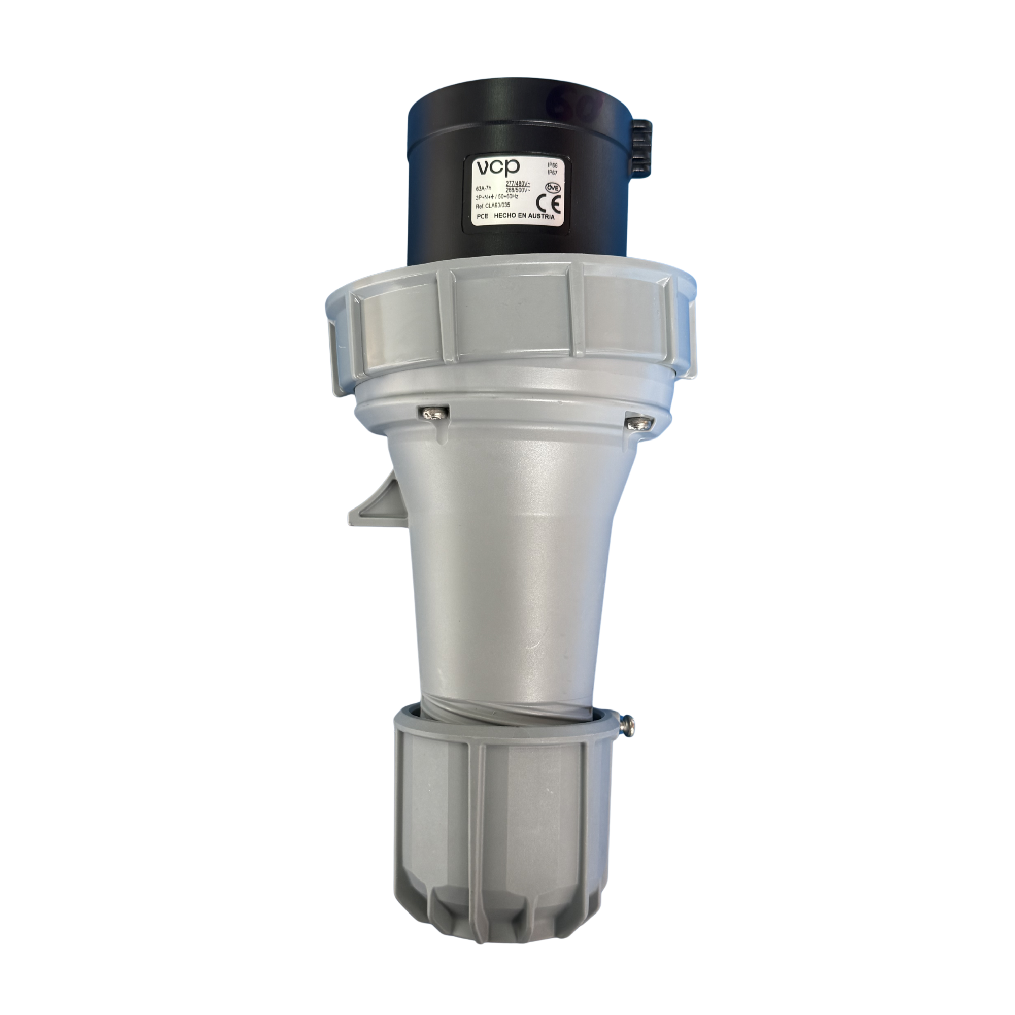 CLAVIJA INDUSTRIAL, 500V, IP67, 63A, 3P+N+T, color negro.