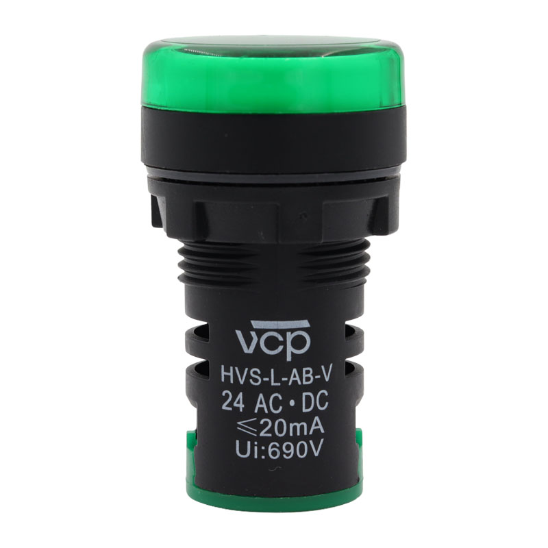 Pilotos electrónicos monoblock 22 mm verde 24 VDC/AC