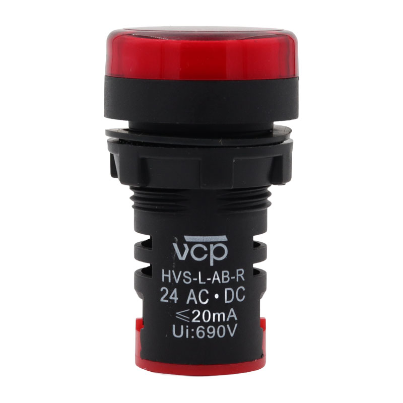 Pilotos electrónicos monoblock 22 mm rojo 24 VDC/AC