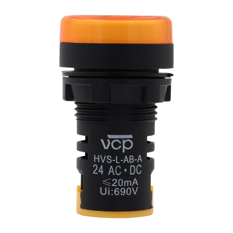Pilotos electrónicos monoblock 22 mm amarillo 24 VDC/AC