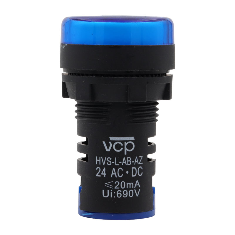 Pilotos electrónicos monoblock 22 mm azul 24 VDC/AC