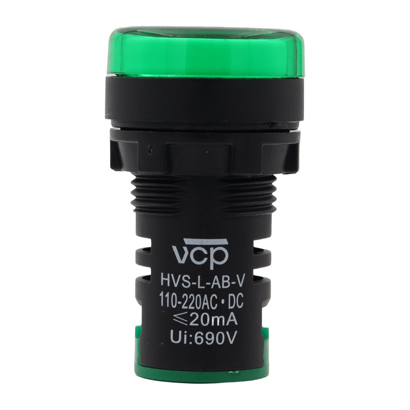 Pilotos electrónicos monoblock 22 mm verde 110-220 VAC
