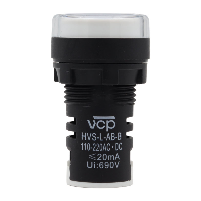Pilotos electrónicos monoblock 22 mm blanco 110-220 VAC