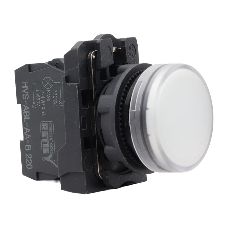 Pilotos electrónicos modular 22 mm blanco 220 VAC