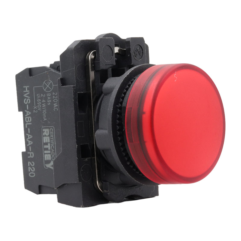 Pilotos electrónicos modular 22 mm rojo 220 VAC