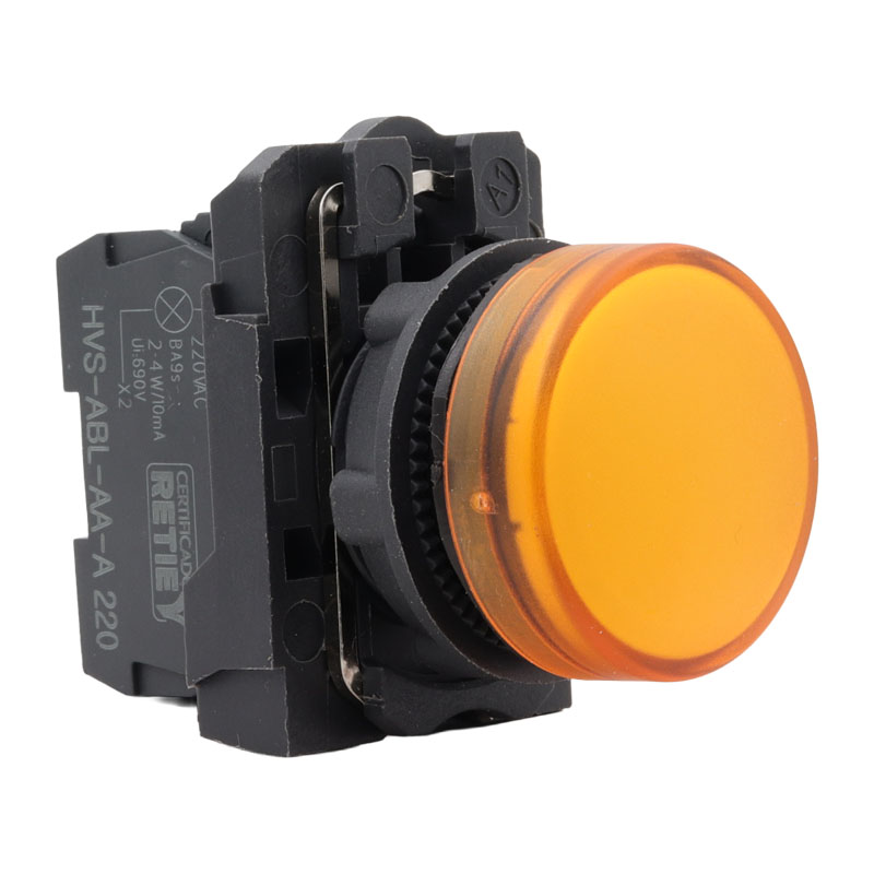 Pilotos electrónicos modular 22 mm amarillo 220 VAC