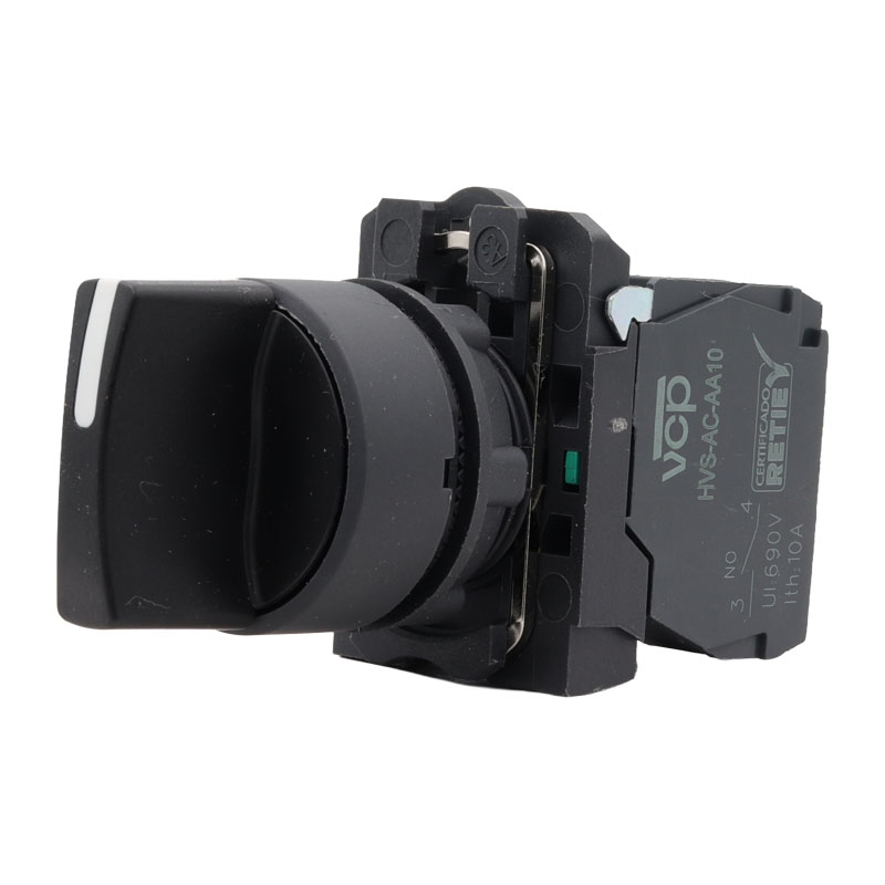 Selector tres posiciones fijas 22 mm con 2na